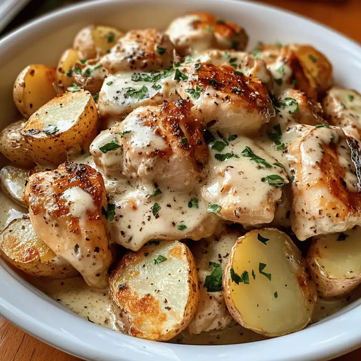 Garlic Parmesan Crockpot Chicken and Potatoes