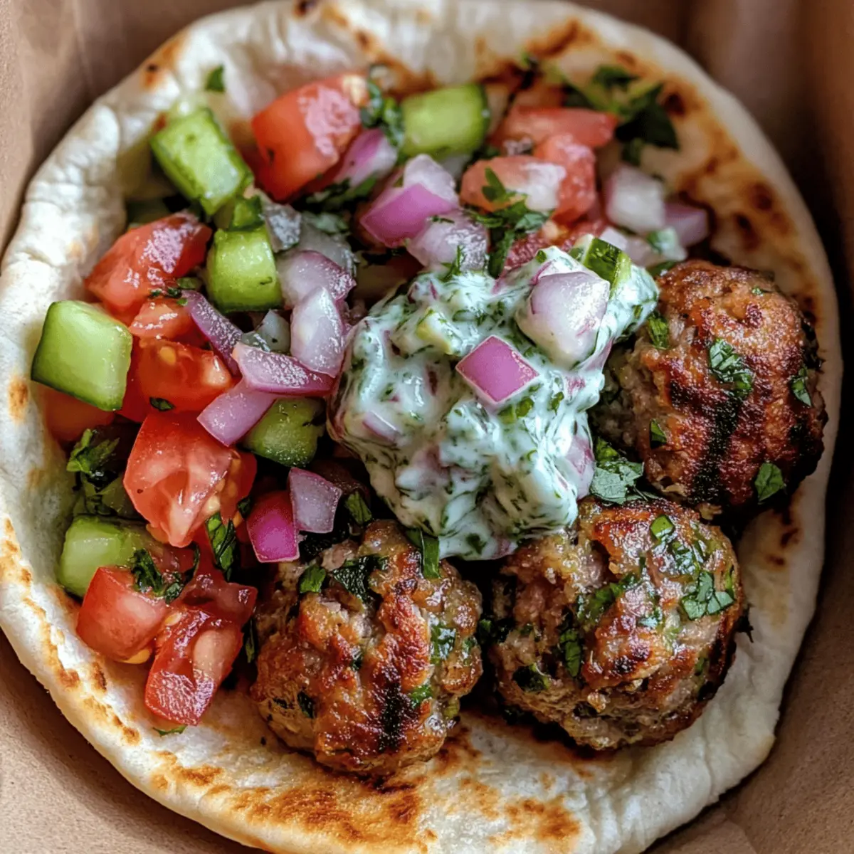Greek Turkey Meatballs with Tzatziki