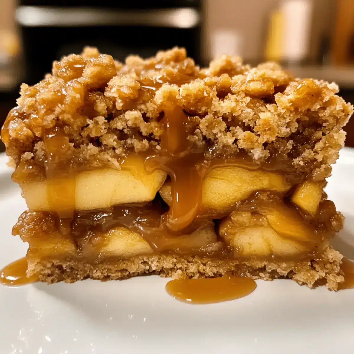 Salted Caramel Apple Crumble Bars