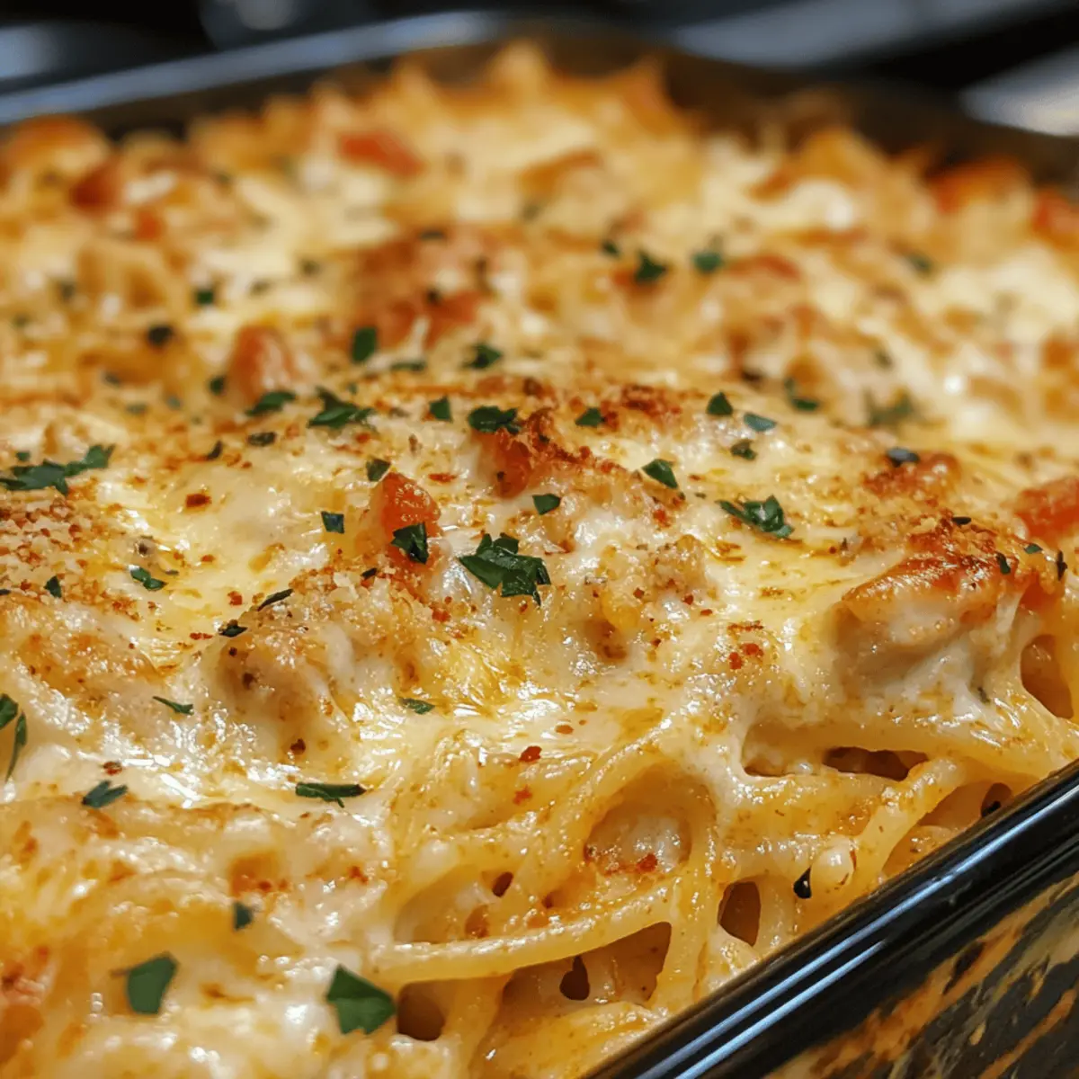 Spicy Southern Cheesy Chicken Spaghetti Casserole