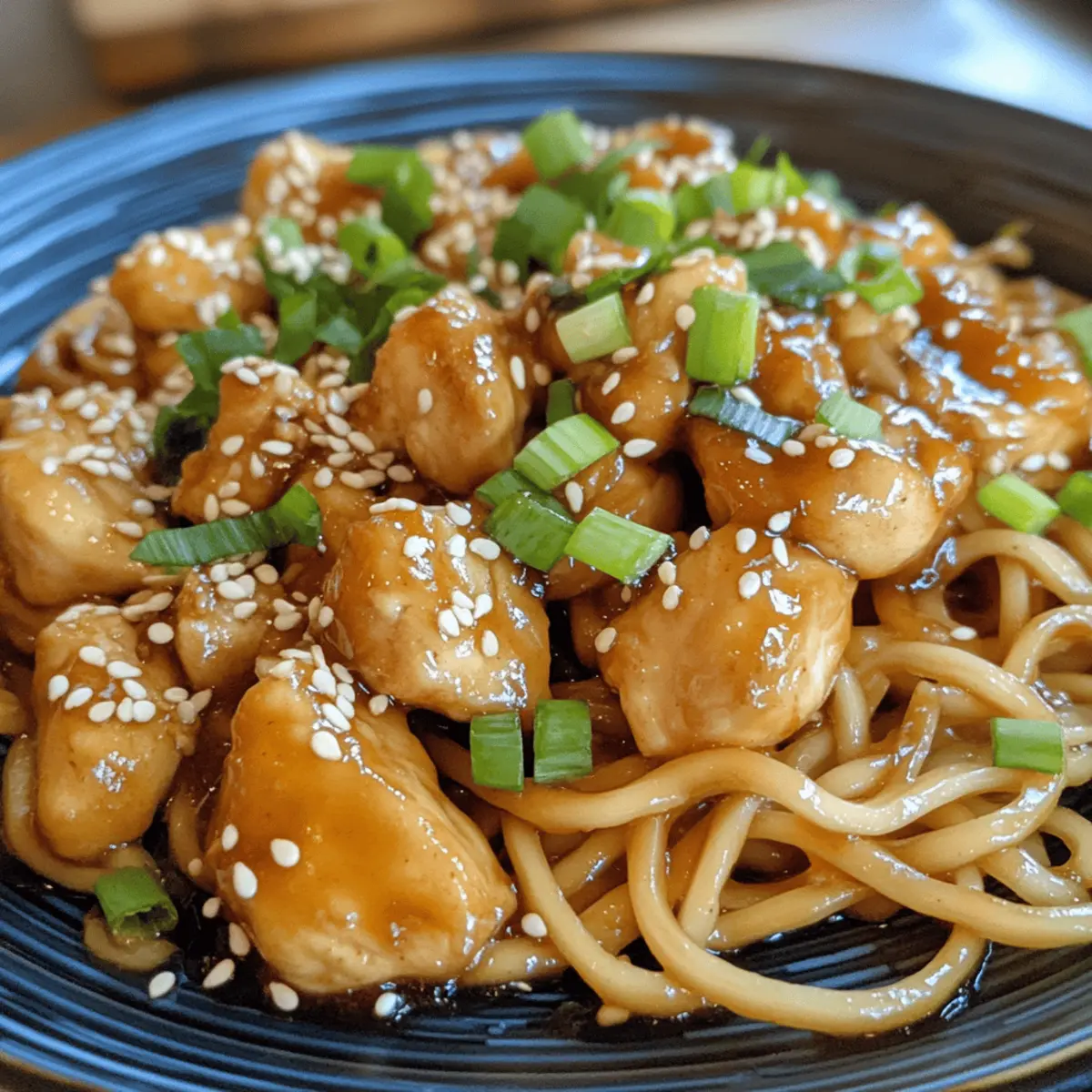 Sticky Garlic Chicken Noodles