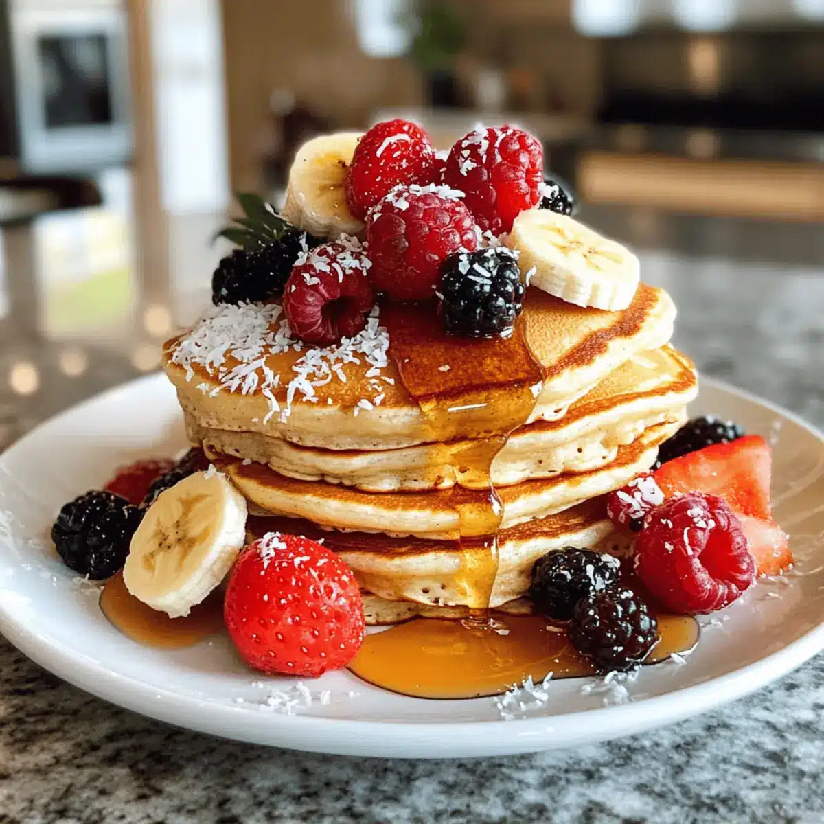 Sweet Coconut Cream Pancakes