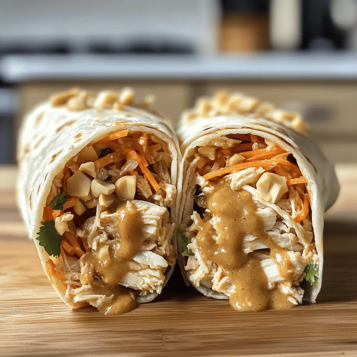Thai Peanut Chicken Wraps