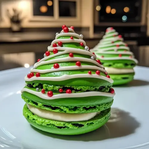 Christmas Tree Cake Macarons