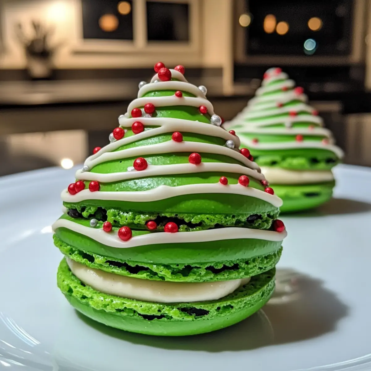 Christmas Tree Cake Macarons