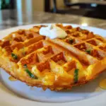 Cheddar Jalapeño Cornbread Waffles