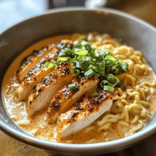 Fiery Chicken Ramen with Creamy Garlic Sauce