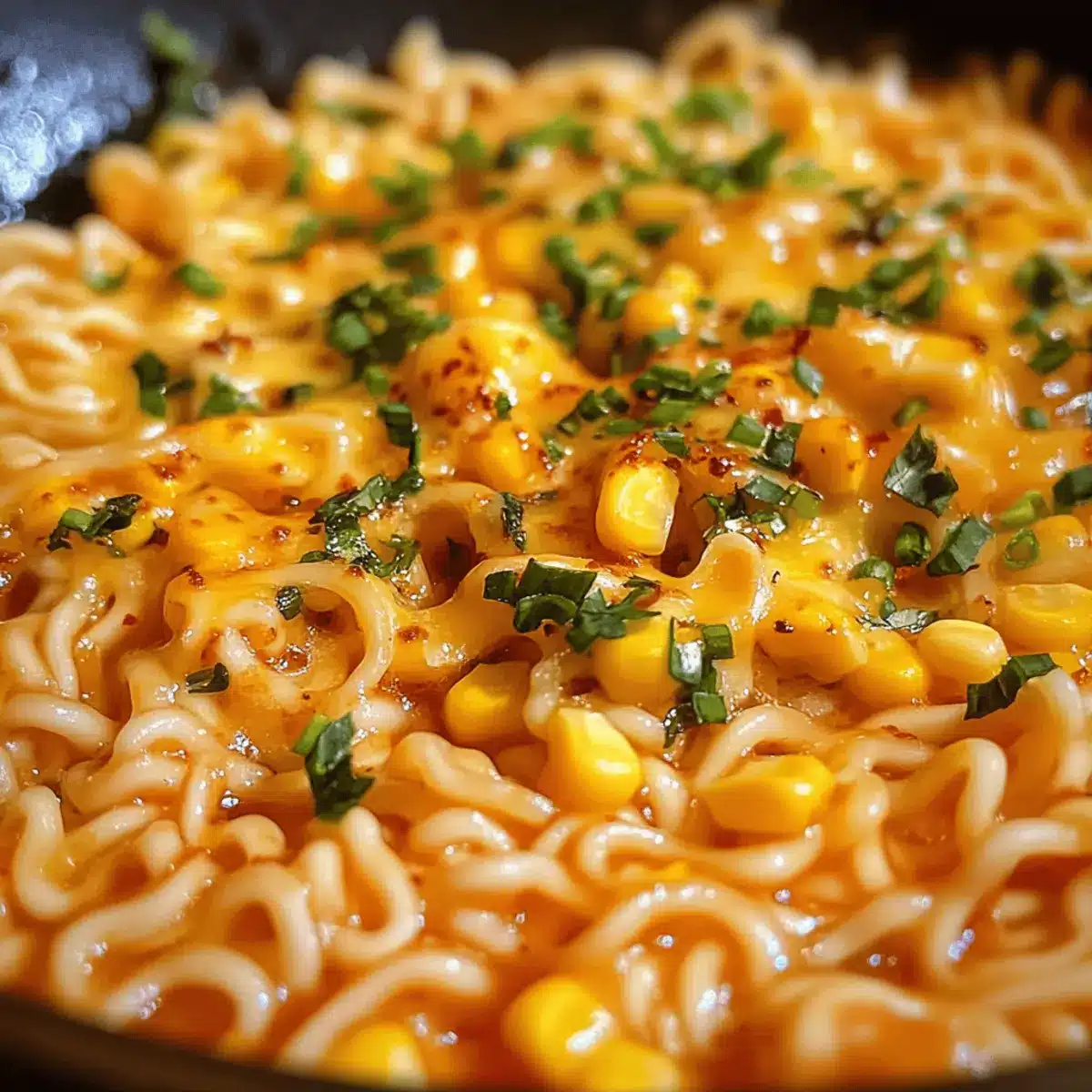 Spicy Noodles With Korean Corn Cheese