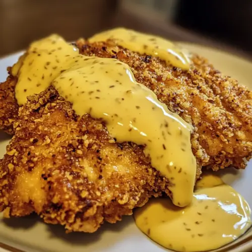 Pretzel Chicken with Mustard-Cheddar Sauce