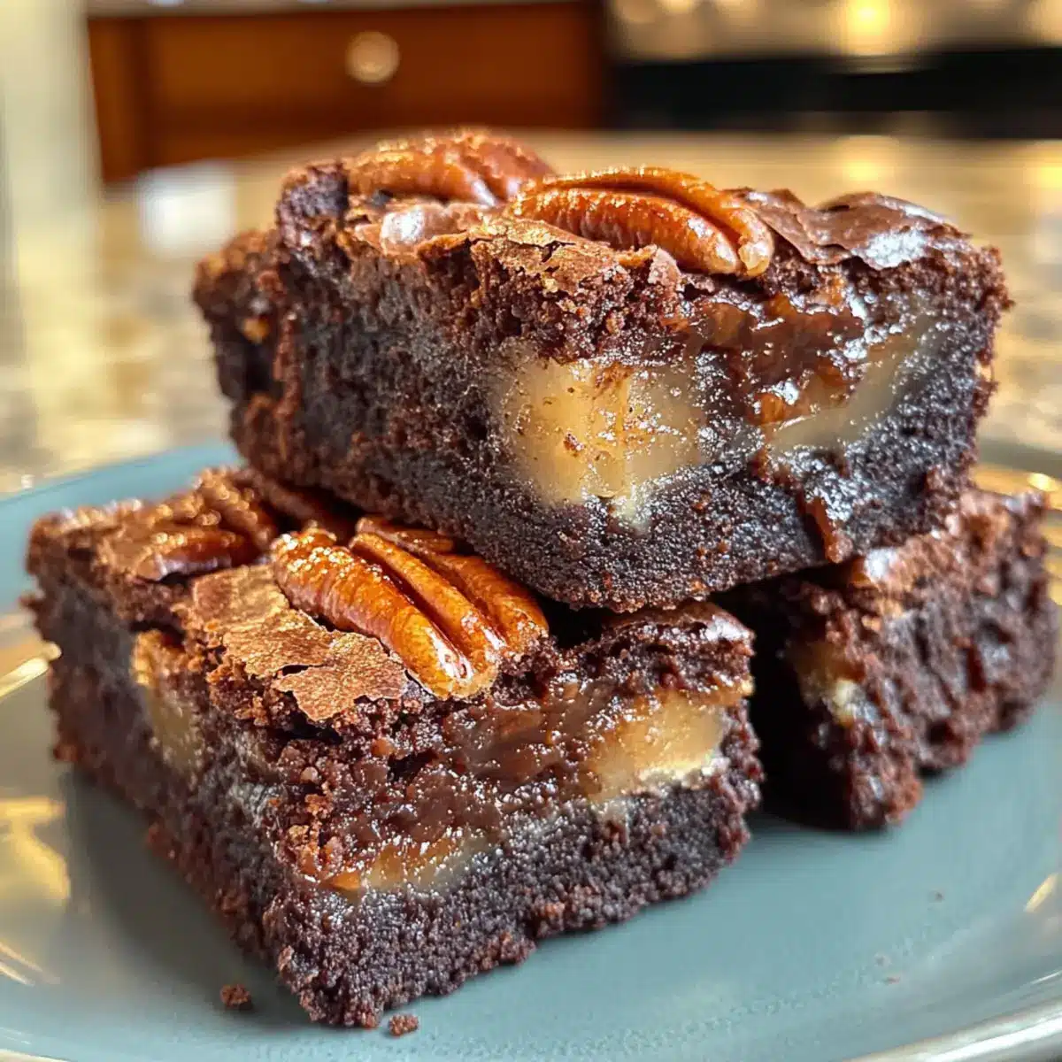 Gooey Pecan Pie Brownie Bombs