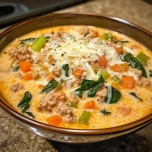 Creamy Italian Ground Chicken Soup