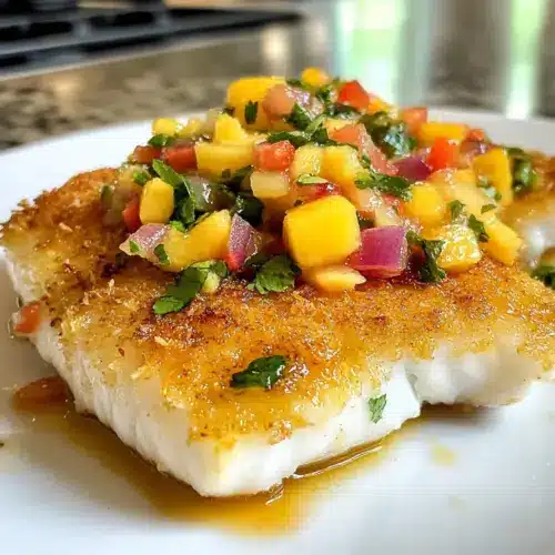 Coconut Crusted Fish with Mango Salsa