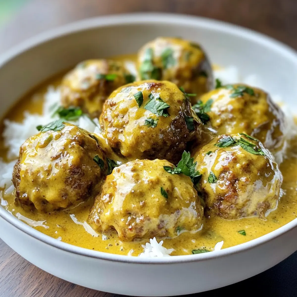 Jerk Meatballs In Coconut Curry Sauce