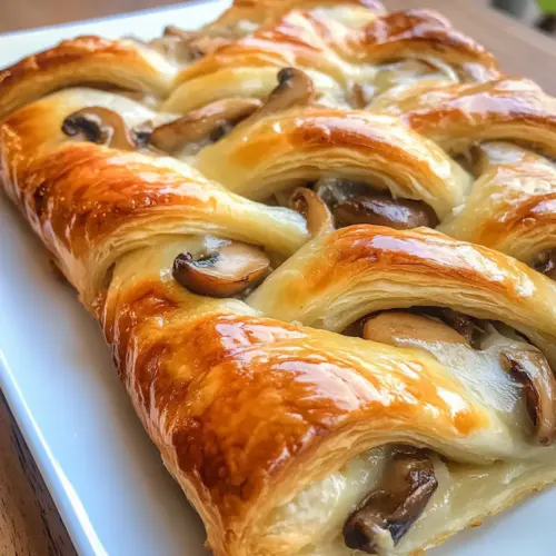 Mushroom & Gruyère Puff Pastry Braid