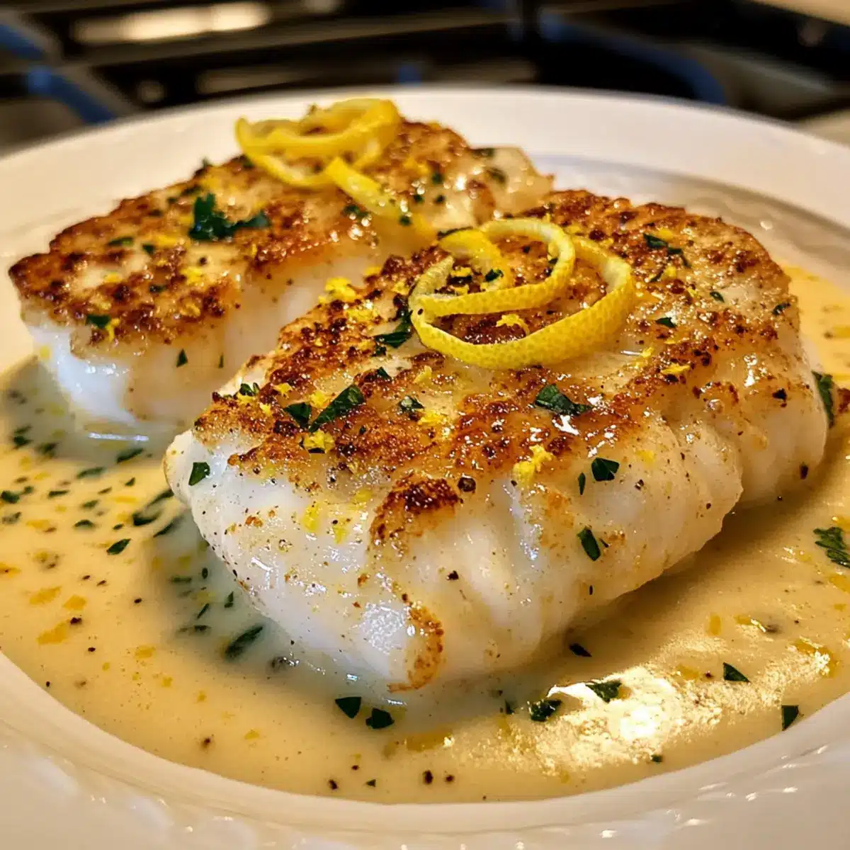 Baked Cod in Coconut Lemon Cream Sauce