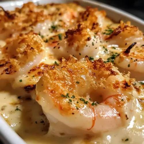 Keto Garlic Shrimp Au Gratin