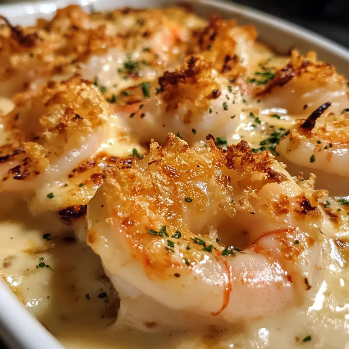 Keto Garlic Shrimp Au Gratin