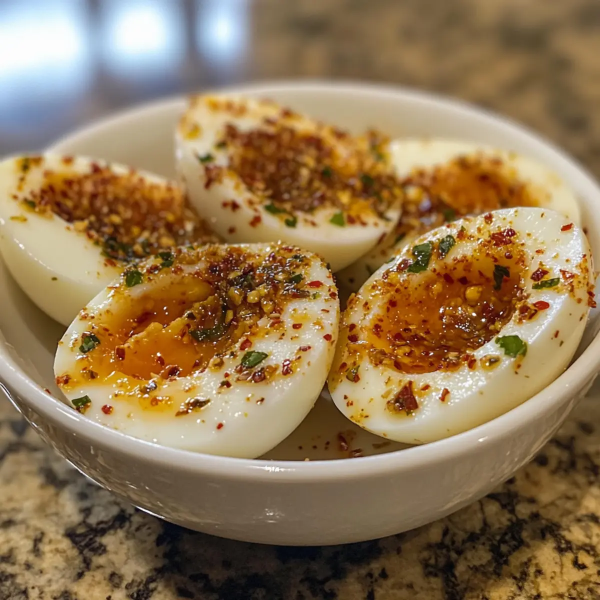 Cajun Boiled Eggs with Spicy Garlic Butter Sauce