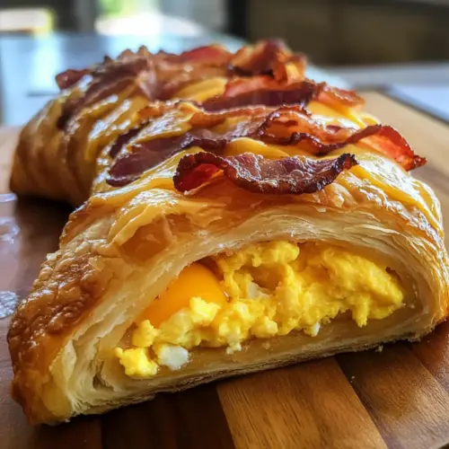 Crescent Breakfast Ring with Eggs, Cheese, and Bacon