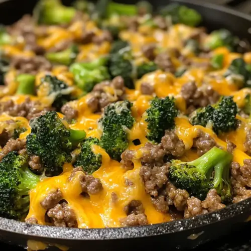 Keto Hamburger Broccoli Skillet