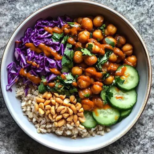 Peanut Chickpea & Veggie Bowls