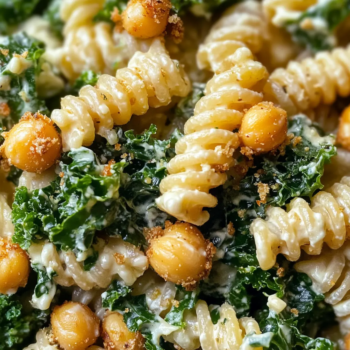 Kale Caesar Pasta Salad