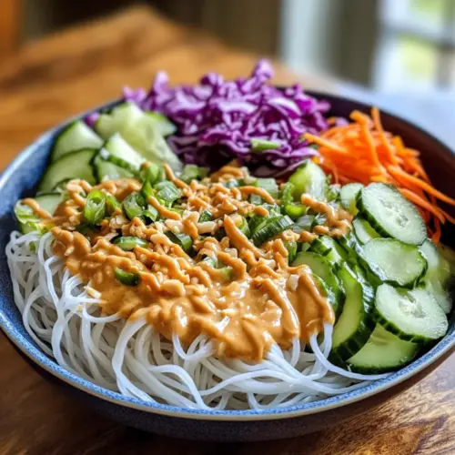Spring Roll Salad with Peanut Sauce