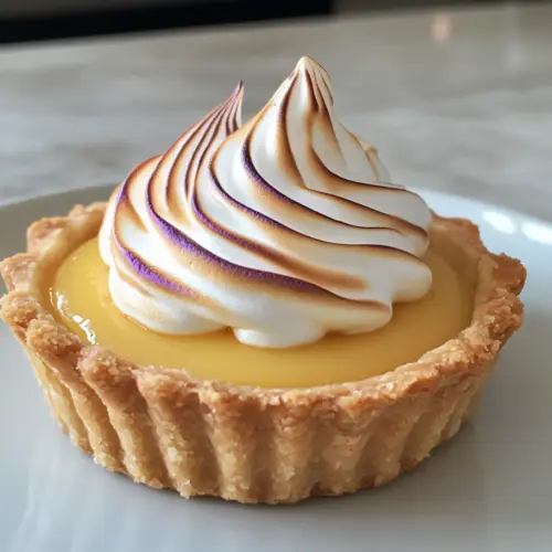 Mini Lemon Tart with Lilac Meringue