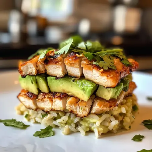 Honey Lime Chicken & Avocado Rice Stack
