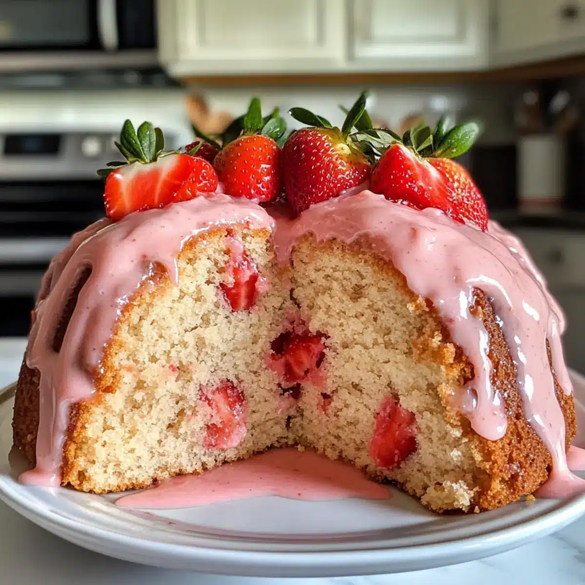Strawberry Milkshake Pound Cake