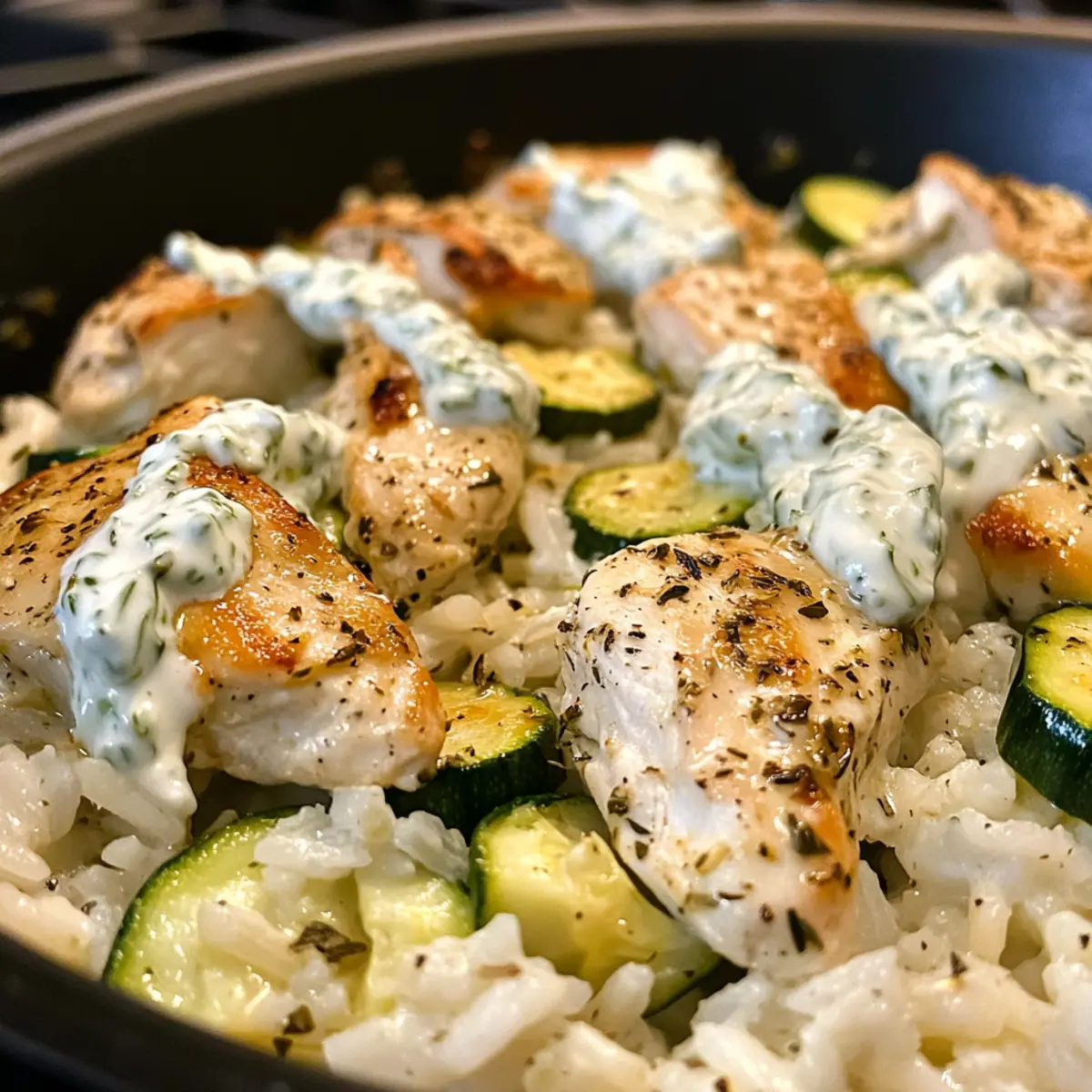 Dump And Bake Chicken Tzatziki Rice