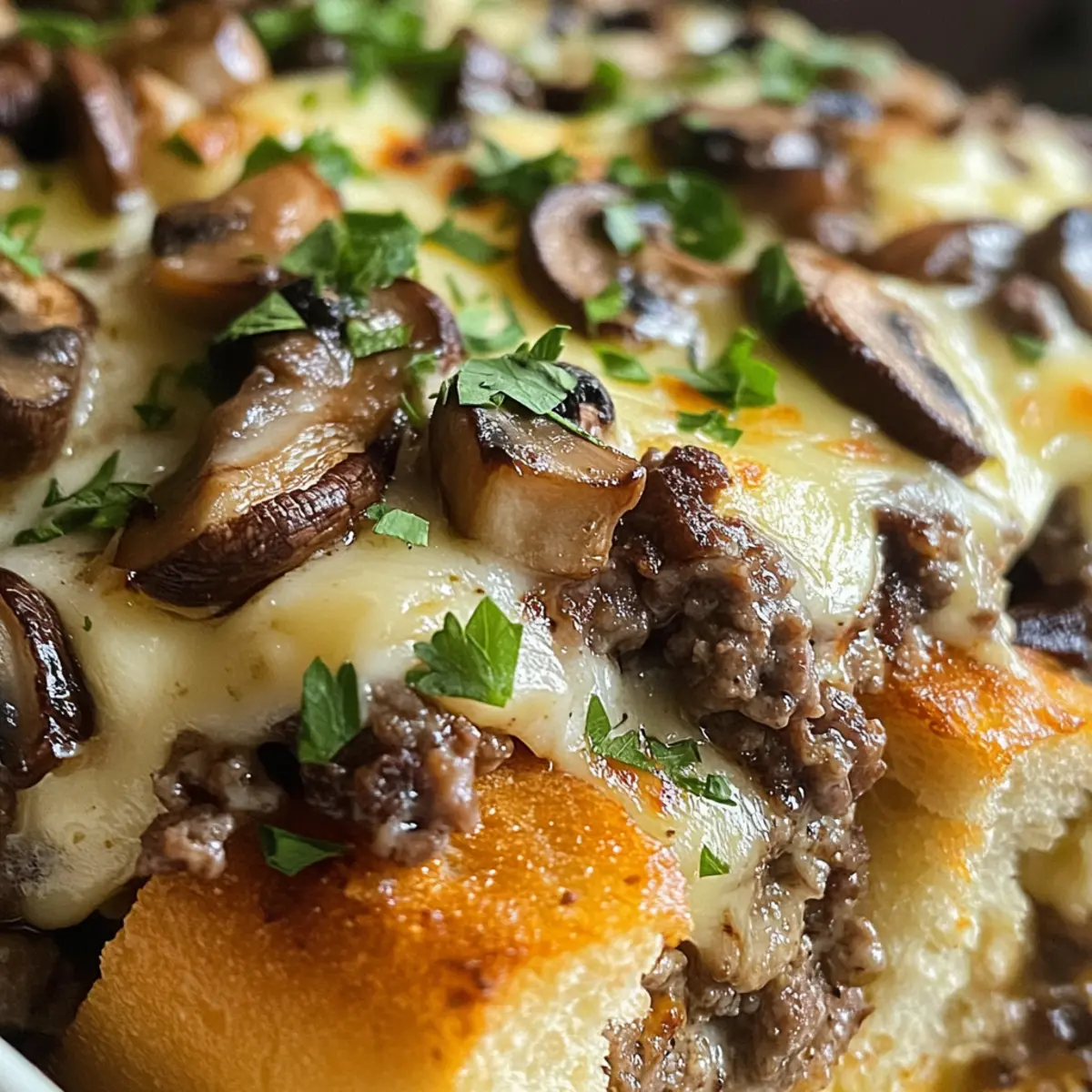 Mushroom and Swiss Burger Casserole