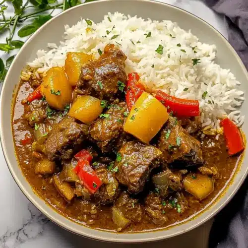 Caribbean-Style Beef Stew with Rice