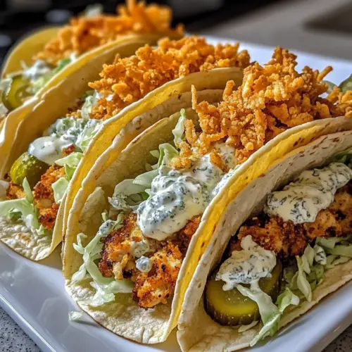 Dill Pickle Ranch Smash Chicken Tacos