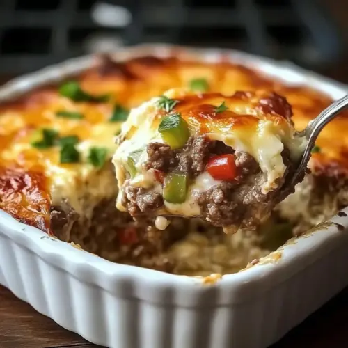 Low Carb Philly Cheesesteak Casserole