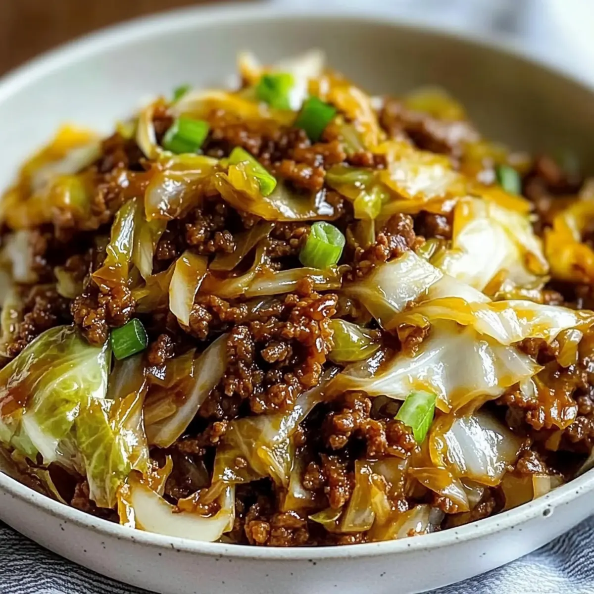 Low Carb Mongolian Ground Beef Cabbage