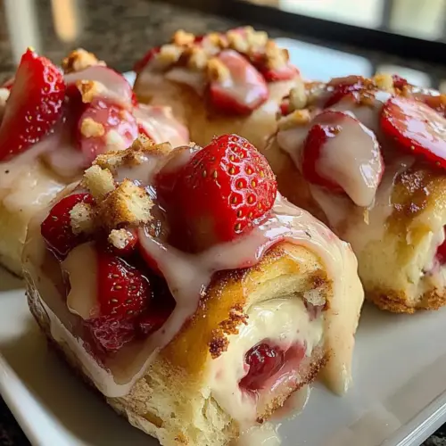 Strawberry Cheesecake Cinnamon Rolls