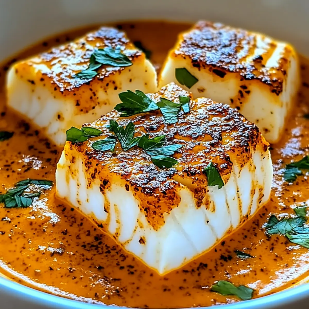 Cod in Roasted Red Pepper Sauce