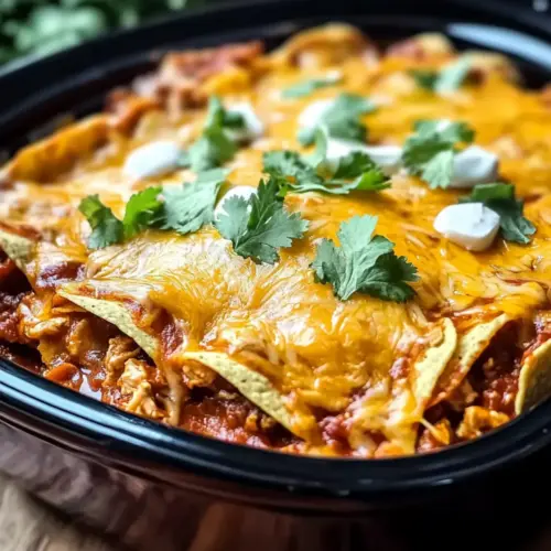 Crockpot Chicken Enchilada Casserole