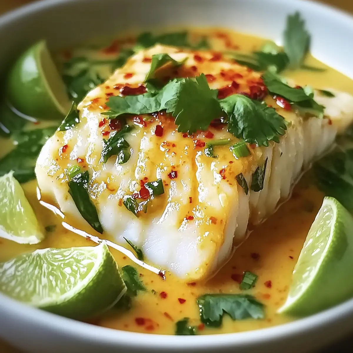 Savory Thai Coconut Lime Poached Cod i