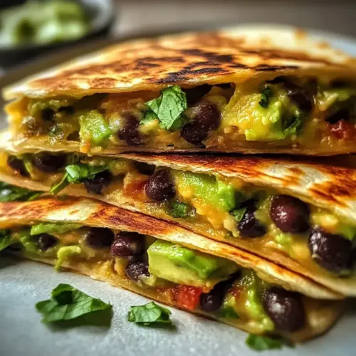 Vegetarian Avocado & Black Bean Quesadilla