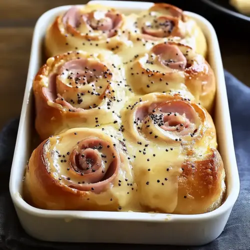 Baked Ham and Cheese Rolls