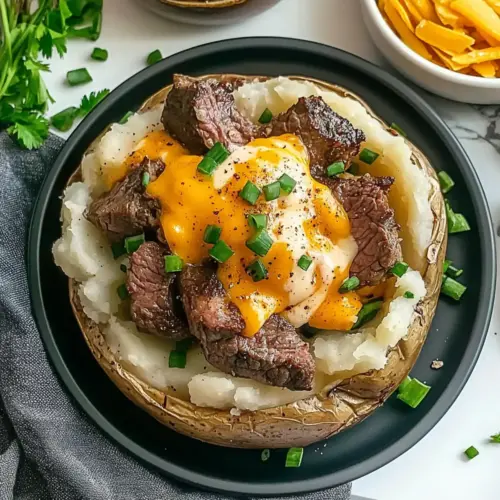 Loaded Baked Potato with Steak Bites