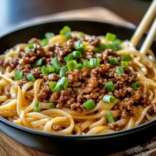 Mongolian Ground Beef Noodle