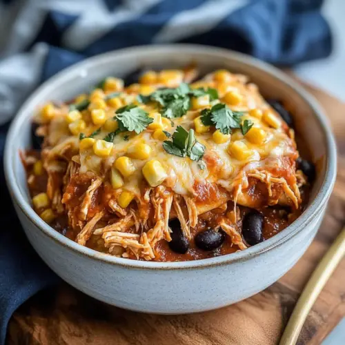 Crockpot Chicken Enchiladas Casserole