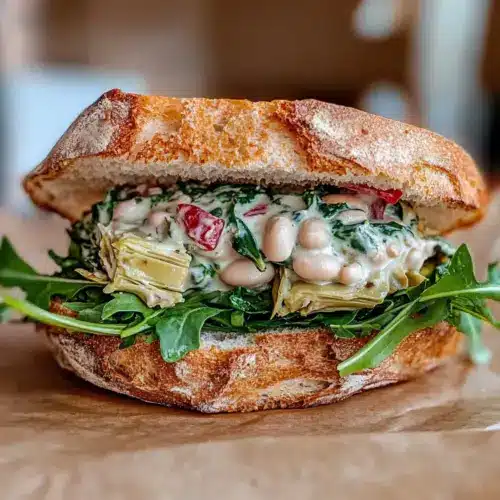Spinach Artichoke White Bean Sandwich