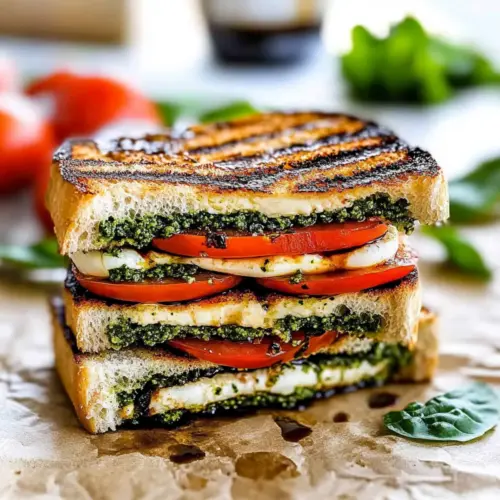 Italian Caprese Sandwich With Basil Pesto