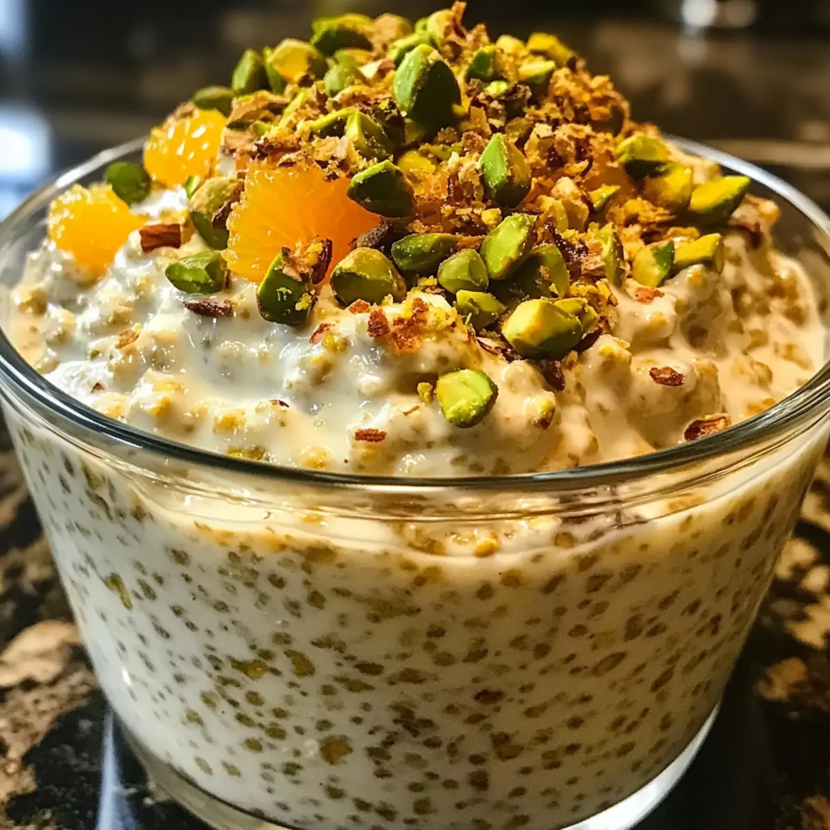 Pistachio Orange Blossom Overnight Oats