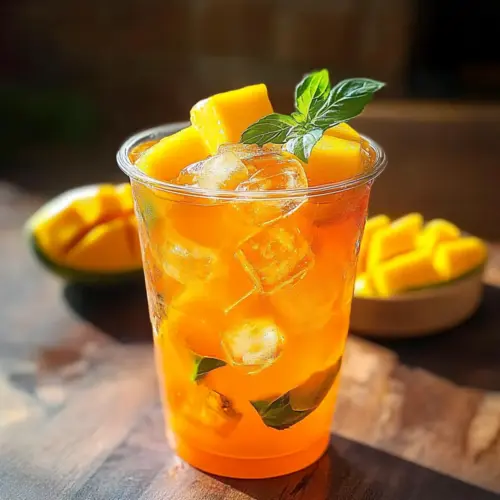 Homemade Mango Iced Tea