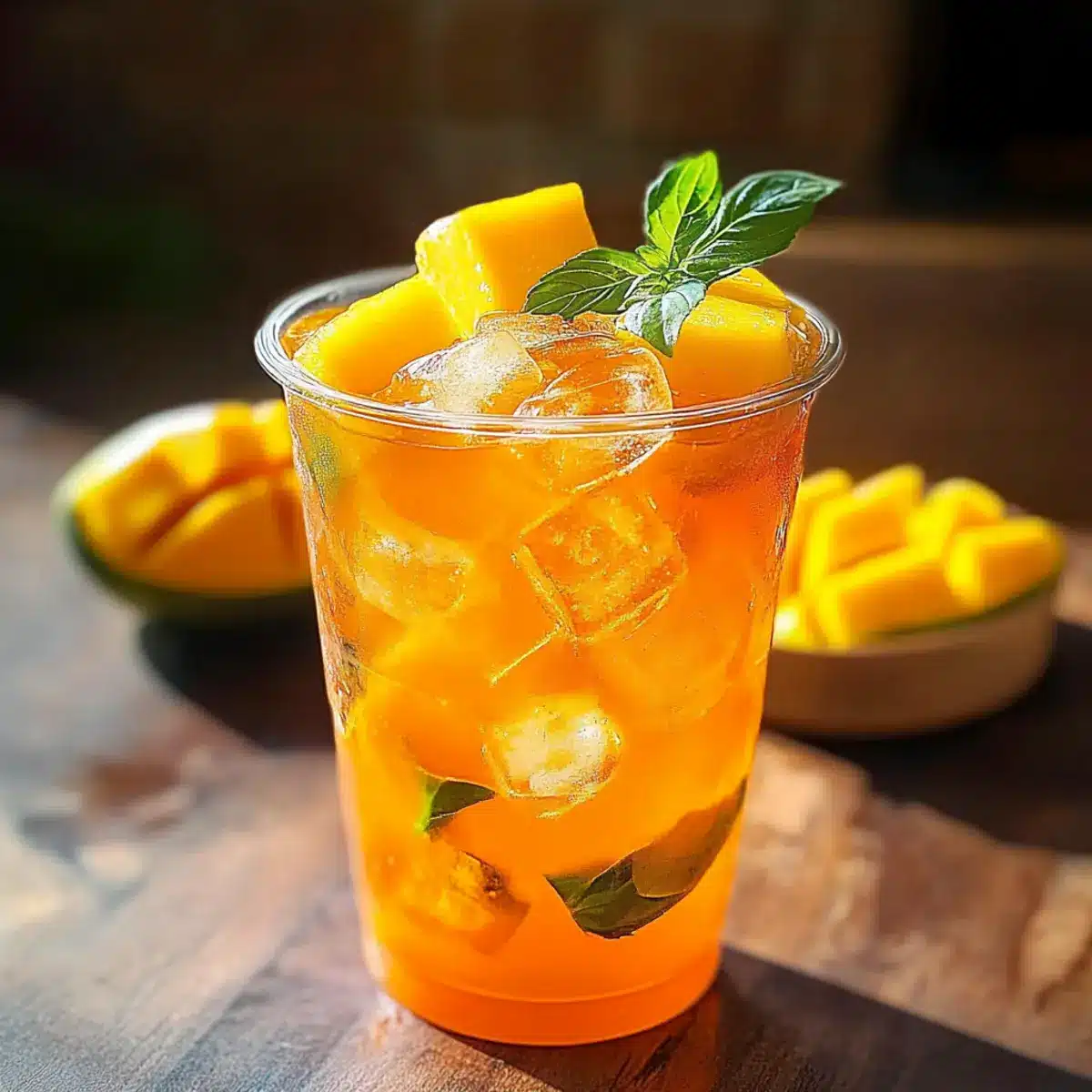 Homemade Mango Iced Tea